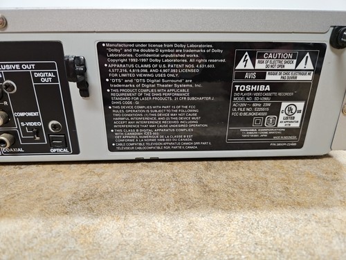 TOSHIBA SD-V290U DVD & VHS Player - Tested & Work No Remote Included - Picture 8 of 9