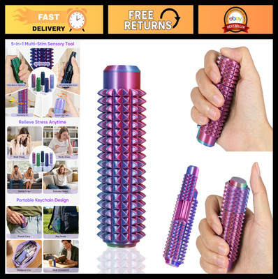5-in-1 Fidget Tool for Anxiety Relief   Spinning, Press Buttons & Slider, Multic