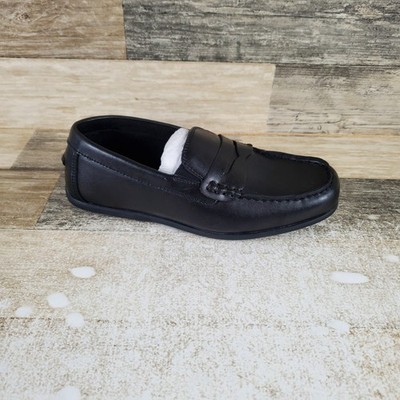 Florsheim Jasper Driver Kids Penny Loafers Sz 3 M Black Slip On Almond Toe
