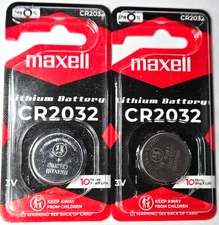 2 PACK CR2032 MAXELL (MADE IN JAPAN) DL2032 ECR2032 (GREAT EXP 2034) FREE SHIP