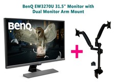 BenQ EW3270U 31.5" Widescreen 4K HDMI HDR10 LED LCD with Dual Monitor Arm Mount