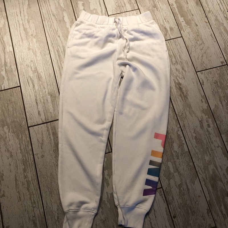 Victoria's Secret PINK Heritage Lounge Sweatpants w/Pocket Logo White Small NWT