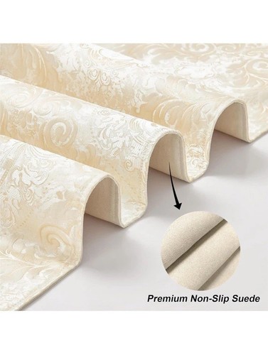 Loom and Mill Elegant Damask Table Runner 108 inches Long, Double Layer 13x108” - Picture 4 of 9
