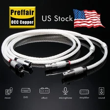 Pair OCC Silver Plated Audio Balanced XLR Cable Hi-END Signal Interconnect Wire