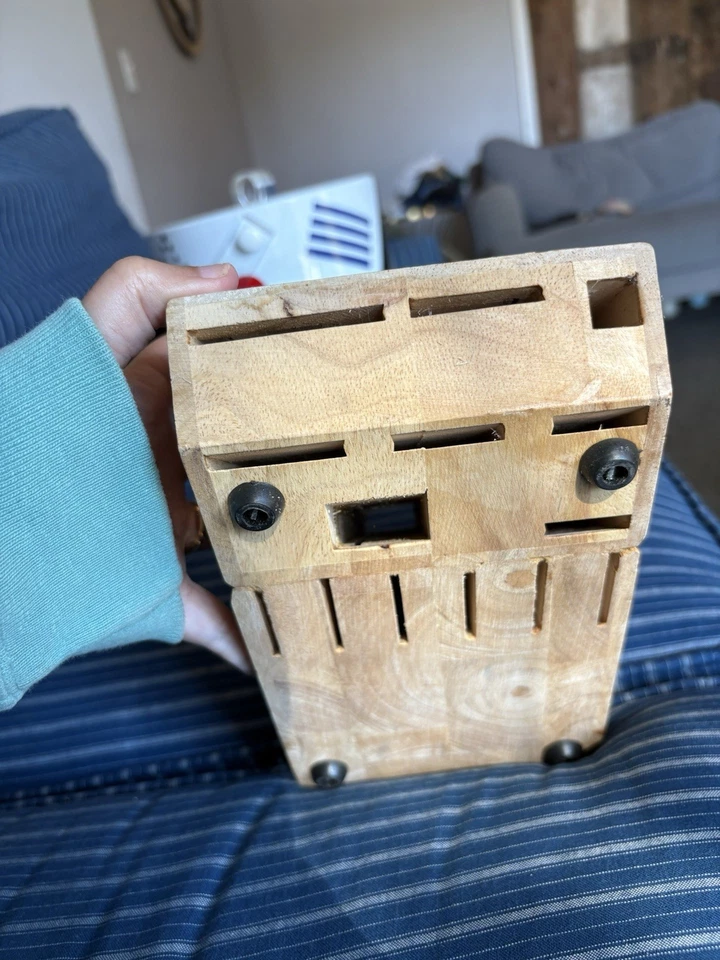 Cuchillo de madera Chicago Cutlery 14 ranuras bloque solo encimera soporte de cuchillo de madera Foto 4 de 4