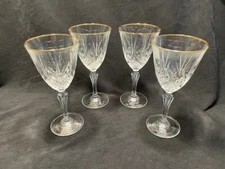 Cristal De Flandre Salzburg gold edge crystal goblets