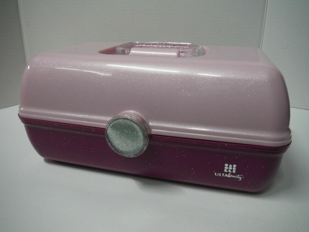 NWT Ulta Beauty Pink/Purple Sparkly Caboodles EMPTY Makeup Train Organizer  Case