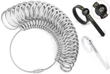 Bflaae Ring Sizer Measuring Tool Kit, 27 PCS Stainless Steel Measuring Ring 