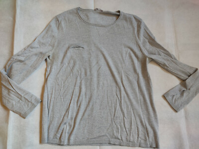 HEMISPHERE Beautiful Lightweight Wool Jumper Chest Pocket Grey Size 40 Excellent BI222