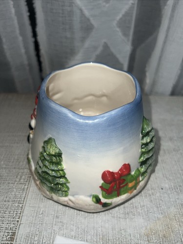 Home Interiors Snowman Holiday Candle Shade Christmas Jar Candle Shade 4" Tall - Picture 2 of 5