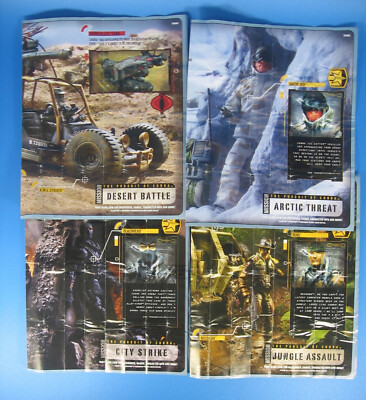 GI Joe Pusuit of Cobra Mission Poster Insert x4 Lot Hasbro 2010 Beachhead Dusty