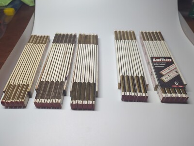 Lot Of 5 Lufkin 1066DN Wood Engineer's Scale Rulers 5/8 W in. x 6 L ft. 2 New