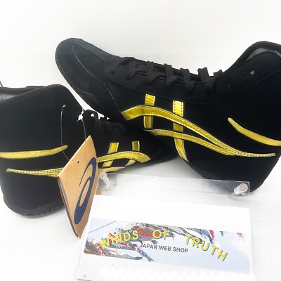 アシックス レスリングシューズ1083A001 黒xゴールド US11/28cm Asics Wrestling Shoes 1083A001 EX-EO special order black x gold