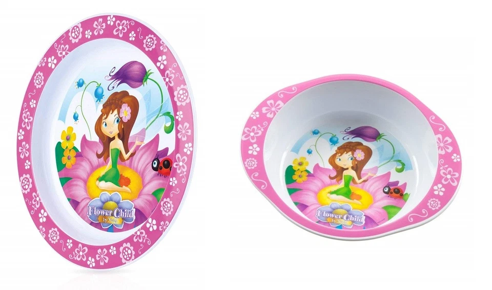 Nuby Blumen Kind Schüssel Und Teller Set 12 Monate +