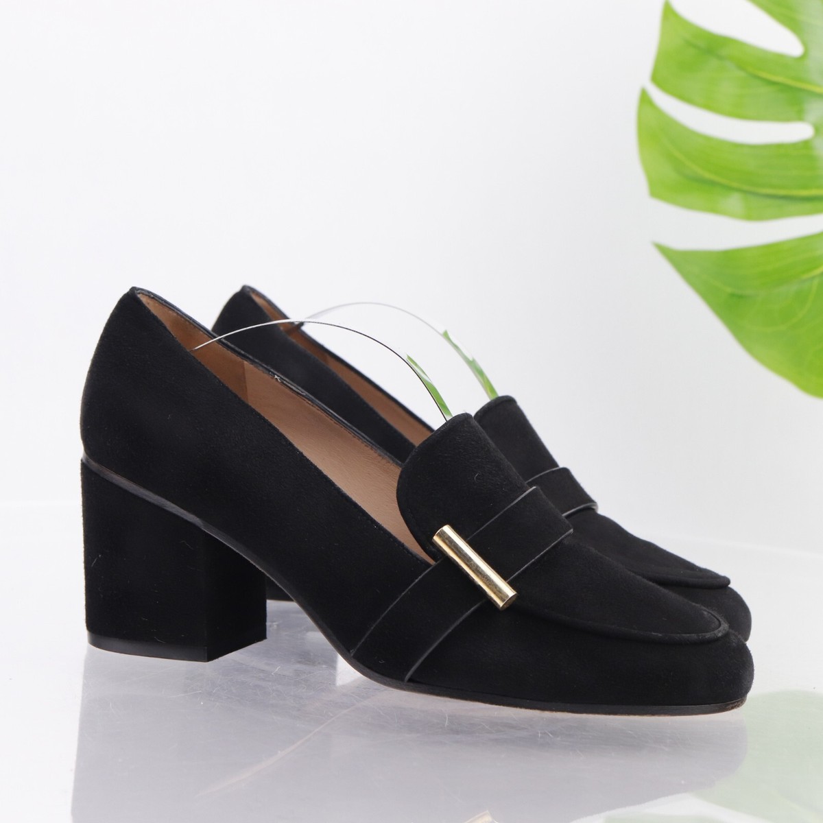 美品 Stuart Weitzman 38 Stuart Weitzman Nudist Black Goose Bump Nappa Leather Heel