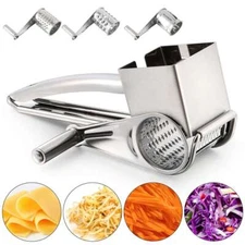 Stainless Steel Hand-Cranked Rotary Cheese Grater Ginger Shredder Kitchen Tool