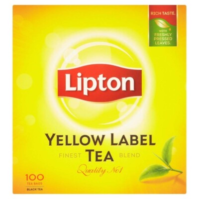 4 x 100 Quality No 1 ORIGINAL Lipton Yellow Label Teebeutel Tee Schwarztee 800g