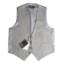 Black and White Tweed Vest