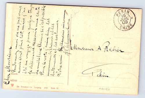 1909 Nederland Países Bajos postal a Pekin China China C106 - Imagen 2 de 2