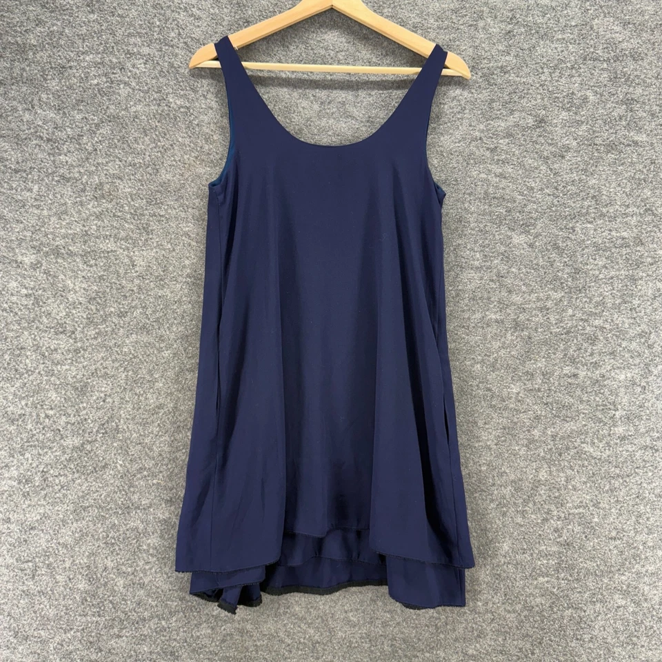 Vestido Rachel Roy Mujer XS Azul Cambio Corto Sin Mangas Cuello Redondo Informal Sólido Foto 2 de 4