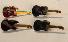 4 VINTAGE ROCK'N'ROLL GUITAR PINS PINK FLOYD RUSH CLASH SAXON