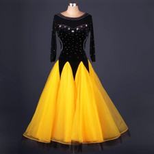 Latin Ballroom Dance Dress Modern Salsa Waltz Standard Long Dress F171 3 Colors