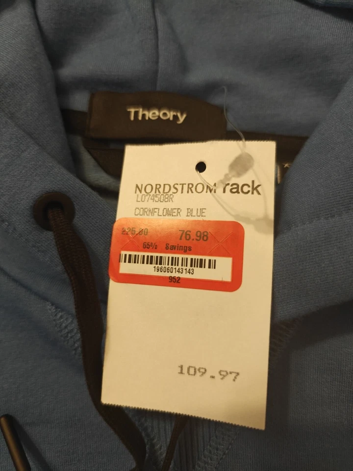 NWT Theory Fleece Lined Loft Hoodie Beige Stone XXL - Image 2 of 4