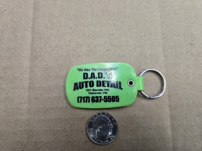 D.A.D.'s Auto Detail Hanover PA Vintage Keychain Key Chain Ring Loop Holder Logo