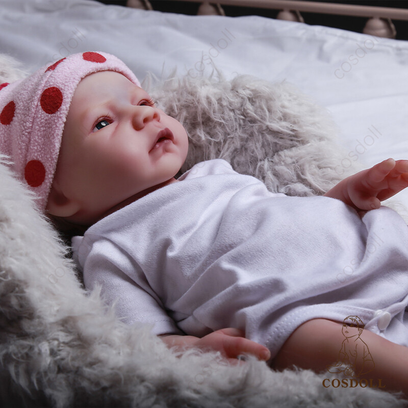 COSDOLL 18.5" Soft Platinum Silicone Baby Dolls Handmade Silicone Reborn Newborn