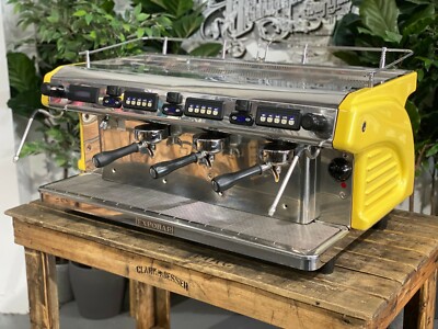 EXPOBAR RUGGERO 3 GROUP YELLOW ESPRESSO COFFEE MACHINE COMMERCIAL CAFE CUSTOM