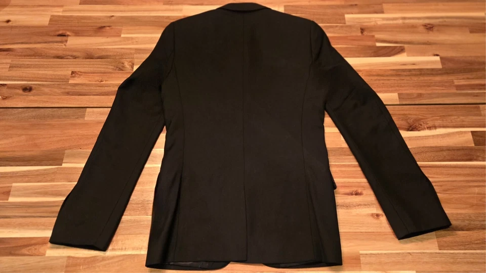 Chaqueta de traje negra de dos botones de ASOS - con cuello, mangas largas, talla 34, nueva Foto 3 de 4