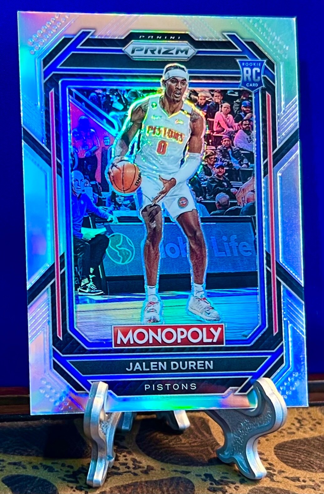 Jalen Duren 2022-23 Panini Prizm Monopoly Silver Prizm RC #27 Rookie Pistons