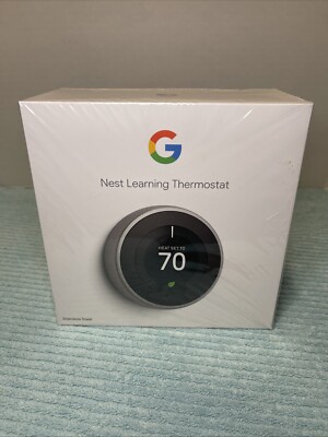 Google Nest 3rd Gen Smart Learning Thermostat - Stainless Steel (T3007ES)