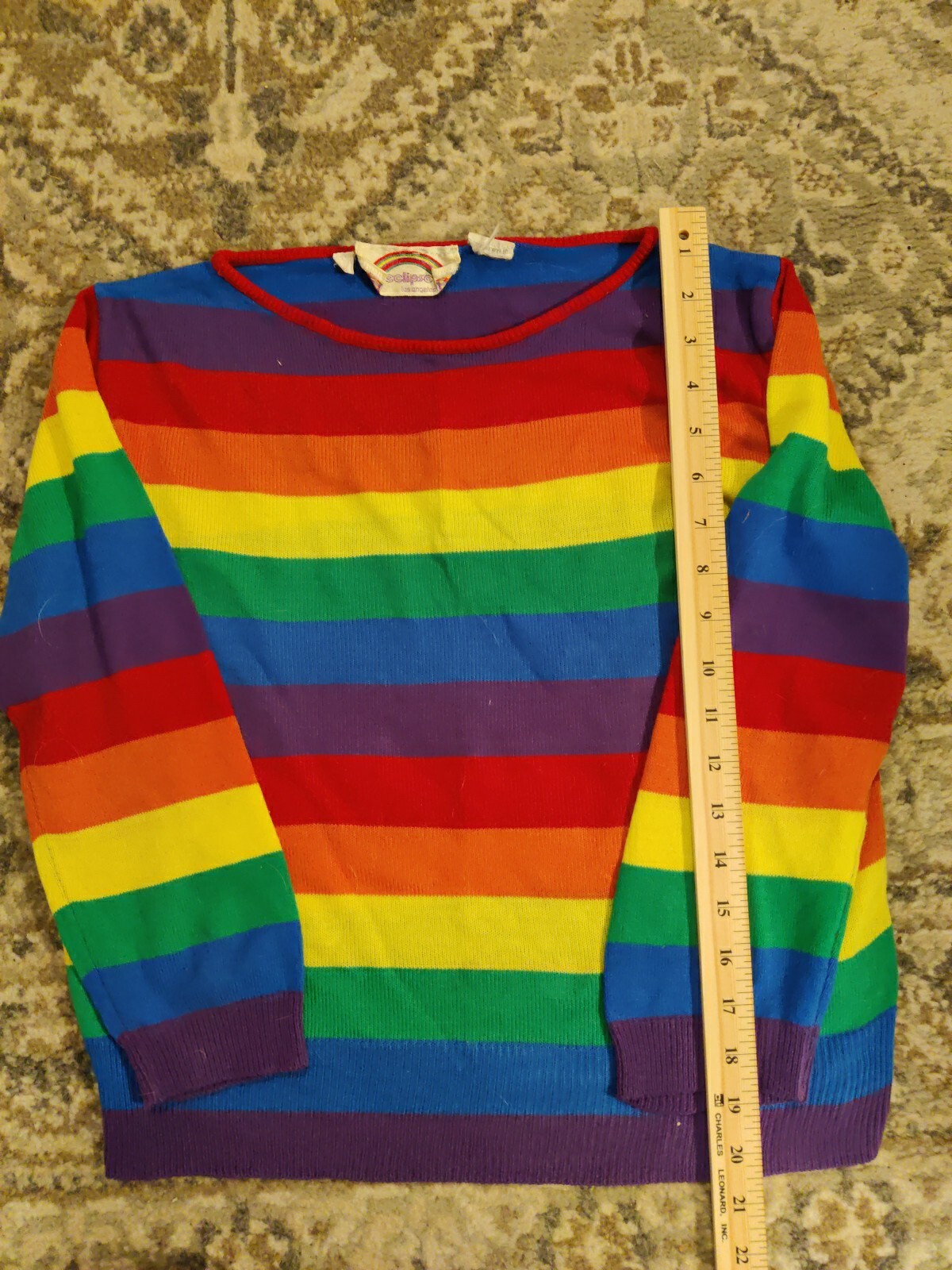 vintage 70s Eclipse Rainbow Pullover Sweater Smal… - image 12