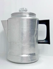 VINTAGE COMET STOVETOP ALUMINUM 9 CUP CAMPING COFFEE POT PERCOLATOR