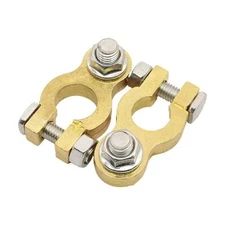Universal Brass Battery Terminal Connectors Top Post Clamp Set for Car RV Boat T