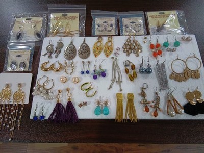 36 Pairs of Pierced Earrings Vintage to New, Different Styles