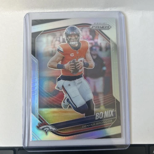 2025 Panini Prizm Football Bo Nix #142 Silver Prizm Denver Broncos