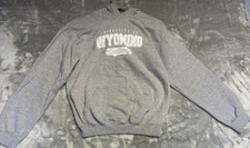 University of Wyoming Hoodie Youth Large Gray Cowboys Pullover Sweatshirt NCAA
