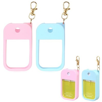 2Pack Silicone Keychain Case for Touchland Power Mist 1 oz  Pink & Blue