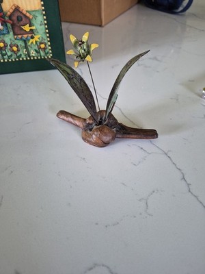 norman brumm enamel on copper Yellow Flower