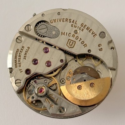 Universal Geneve Polerouter Cal 69 Watch Parts Movement Balance Fork Spring