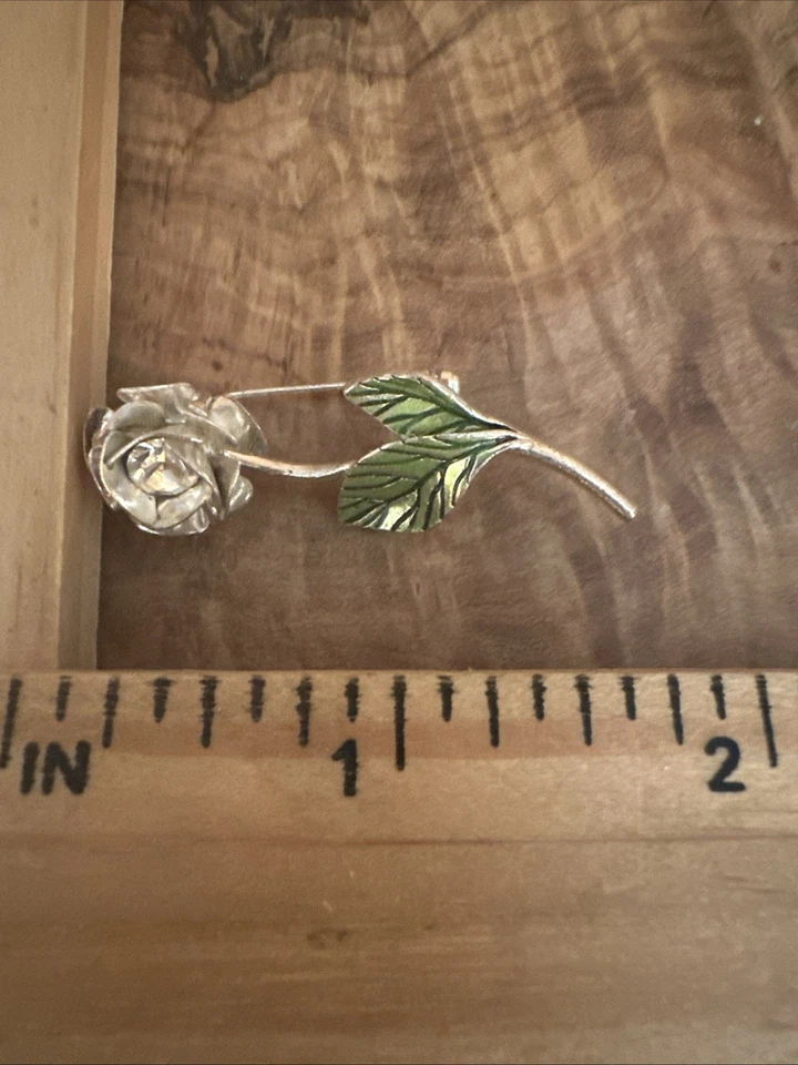 Broche prendedor vintage firmado Avon blanco flor rosa única  Foto 3 de 4