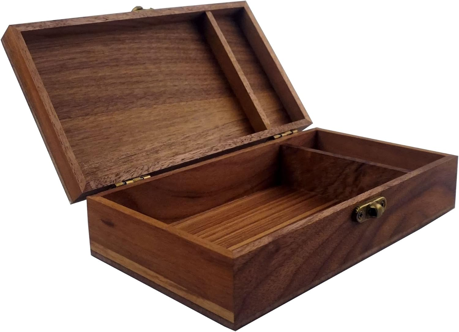 Handcrafted Walnut Wood Keepsake Box with Partition