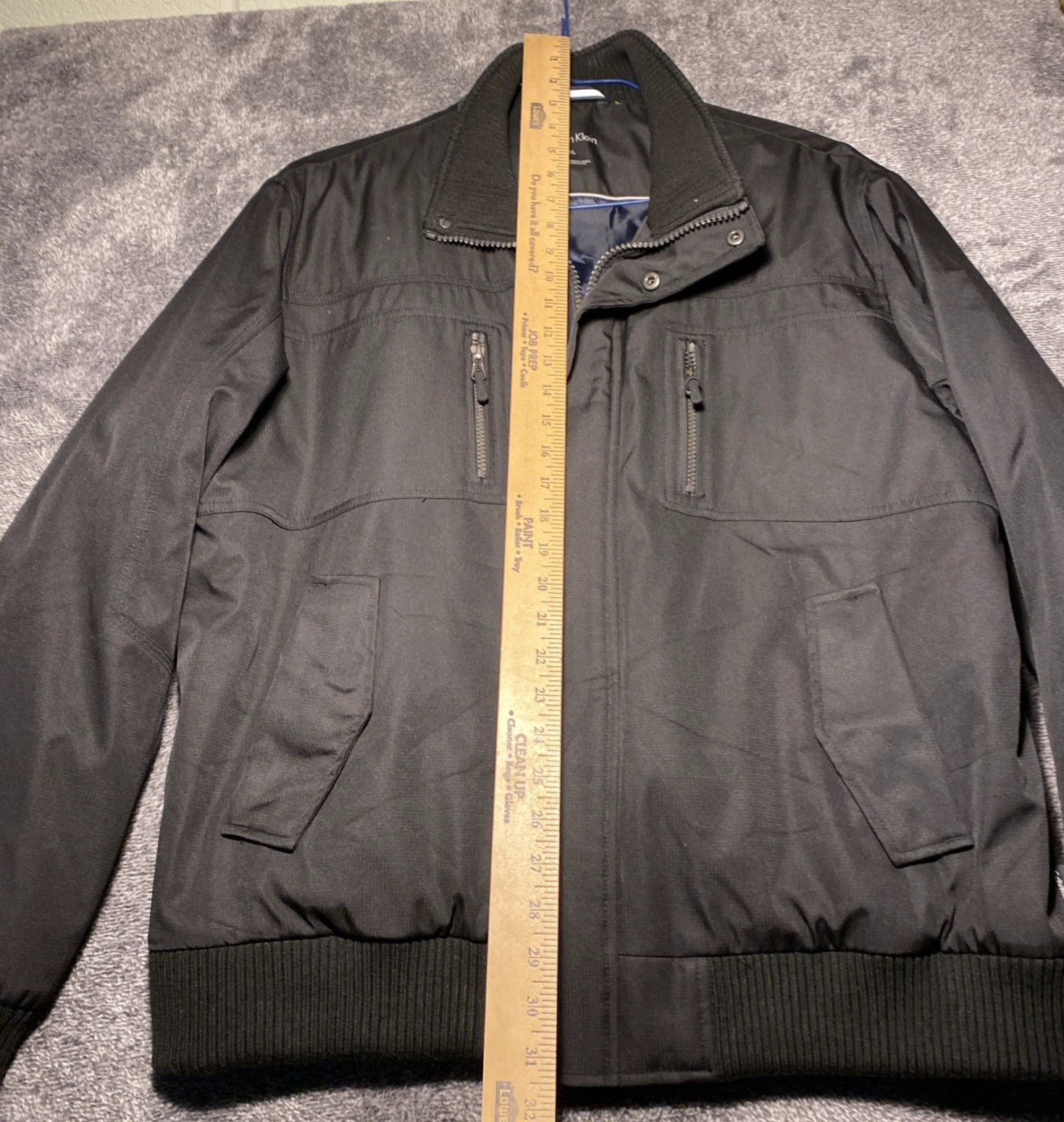 Calvin Klein Men's Black Classic Ripstop Bomber Coat Jacket Size XL image 7