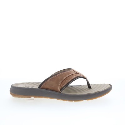 Johnston & Murphy 25-8652 Mens Green Leather Flip-Flops Sandals Shoes 8