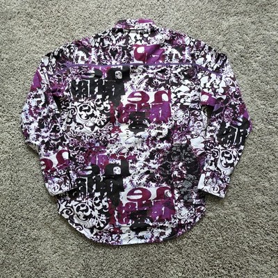 Robert Graham JIMI HENDRIX Embroidered Psychedelic Shirt MEDIUM M Purple Haze