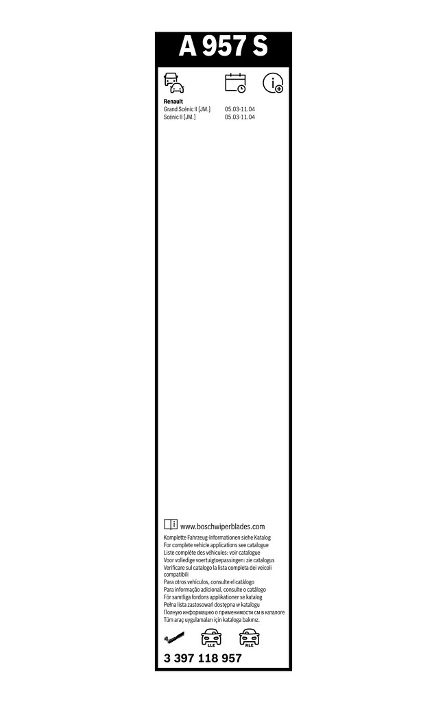 3 397 118 957 Bosch Wiper Blade for Renault