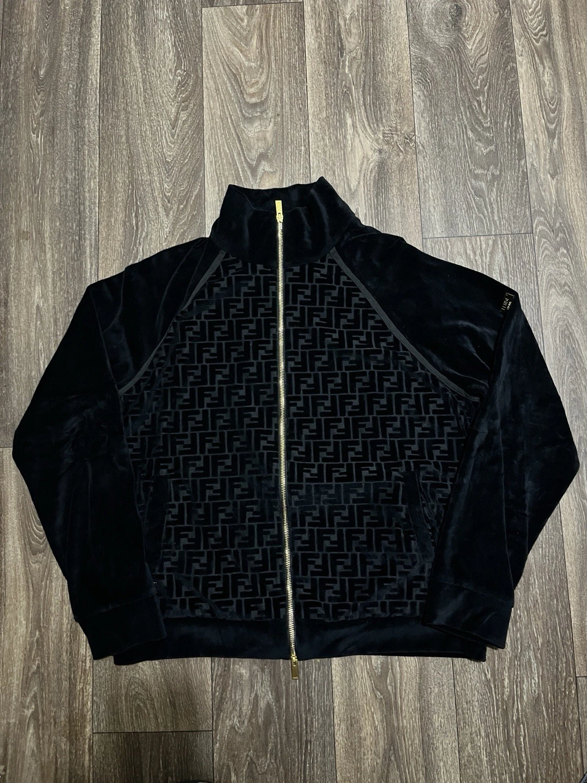 Fendi x Jackson Wang FF Monogram Velluto Giacca da Pista Uomo M