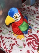 Ty 4197 Beanie Baby Jabber The Parrot Tropical Bird RARE ERRORS With Tag